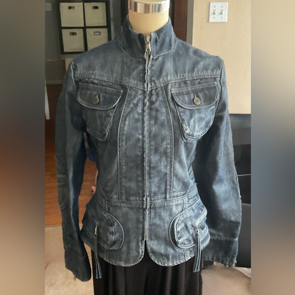 BANANA REPUBLIC Vintage Lived-in Wash Blue Jean Utility Jacket Size M, Preowned